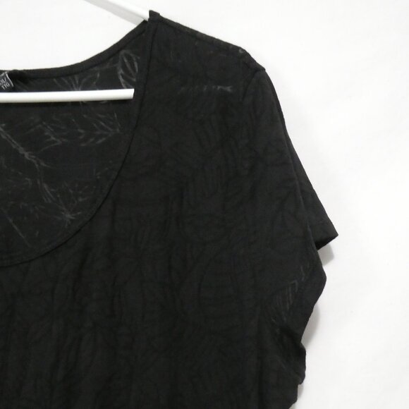 GEORGE | XXL | Black Floral Burnout Short Sleeve Blouse - Picture 5 of 12